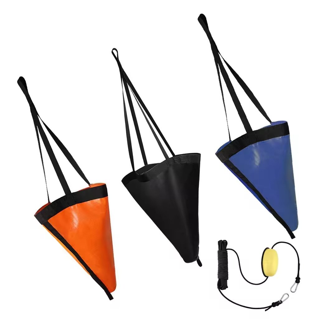 Wholesales 18inch 24inch 32inch Sea Anchor Drift Sock Trolling Fishing Drogue for Arachute Kayak Pontoon Inflatable Sail Boat